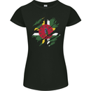 Torn Dominica Flag Dominican Day Football Womens Petite Cut T-Shirt Black