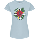 Torn Dominica Flag Dominican Day Football Womens Petite Cut T-Shirt Light Blue