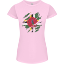 Torn Dominica Flag Dominican Day Football Womens Petite Cut T-Shirt Light Pink