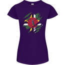 Torn Dominica Flag Dominican Day Football Womens Petite Cut T-Shirt Purple