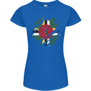 Torn Dominica Flag Dominican Day Football Womens Petite Cut T-Shirt Royal Blue