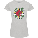 Torn Dominica Flag Dominican Day Football Womens Petite Cut T-Shirt Sports Grey