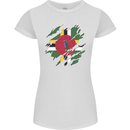 Torn Dominica Flag Dominican Day Football Womens Petite Cut T-Shirt White
