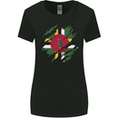 Torn Dominica Flag Dominican Day Football Womens Wider Cut T-Shirt Black