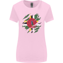 Torn Dominica Flag Dominican Day Football Womens Wider Cut T-Shirt Light Pink