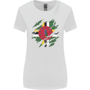 Torn Dominica Flag Dominican Day Football Womens Wider Cut T-Shirt White