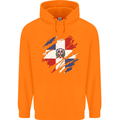 Torn Dominican Republic Flag Dominicanos Day Childrens Kids Hoodie Orange