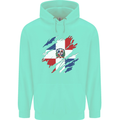Torn Dominican Republic Flag Dominicanos Day Childrens Kids Hoodie Peppermint