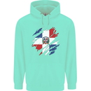 Torn Dominican Republic Flag Dominicanos Day Childrens Kids Hoodie Peppermint