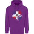 Torn Dominican Republic Flag Dominicanos Day Childrens Kids Hoodie Purple