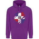 Torn Dominican Republic Flag Dominicanos Day Childrens Kids Hoodie Purple