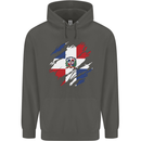 Torn Dominican Republic Flag Dominicanos Day Childrens Kids Hoodie Storm Grey