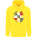 Torn Dominican Republic Flag Dominicanos Day Childrens Kids Hoodie Yellow