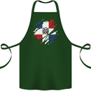 Torn Dominican Republic Flag Dominicanos Day Cotton Apron 100% Organic Forest Green