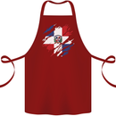 Torn Dominican Republic Flag Dominicanos Day Cotton Apron 100% Organic Maroon