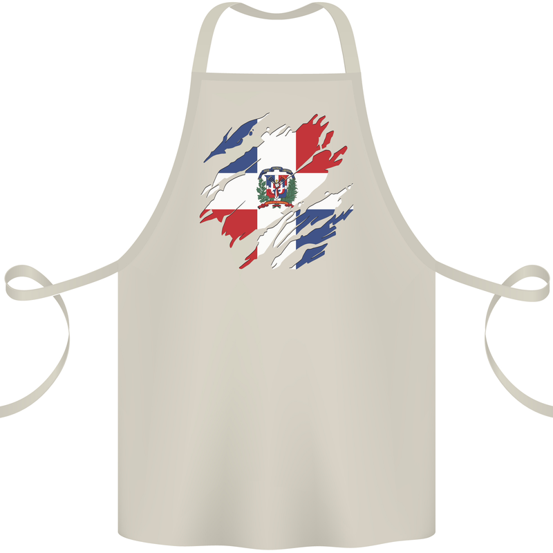 Torn Dominican Republic Flag Dominicanos Day Cotton Apron 100% Organic Natural