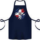 Torn Dominican Republic Flag Dominicanos Day Cotton Apron 100% Organic Navy Blue