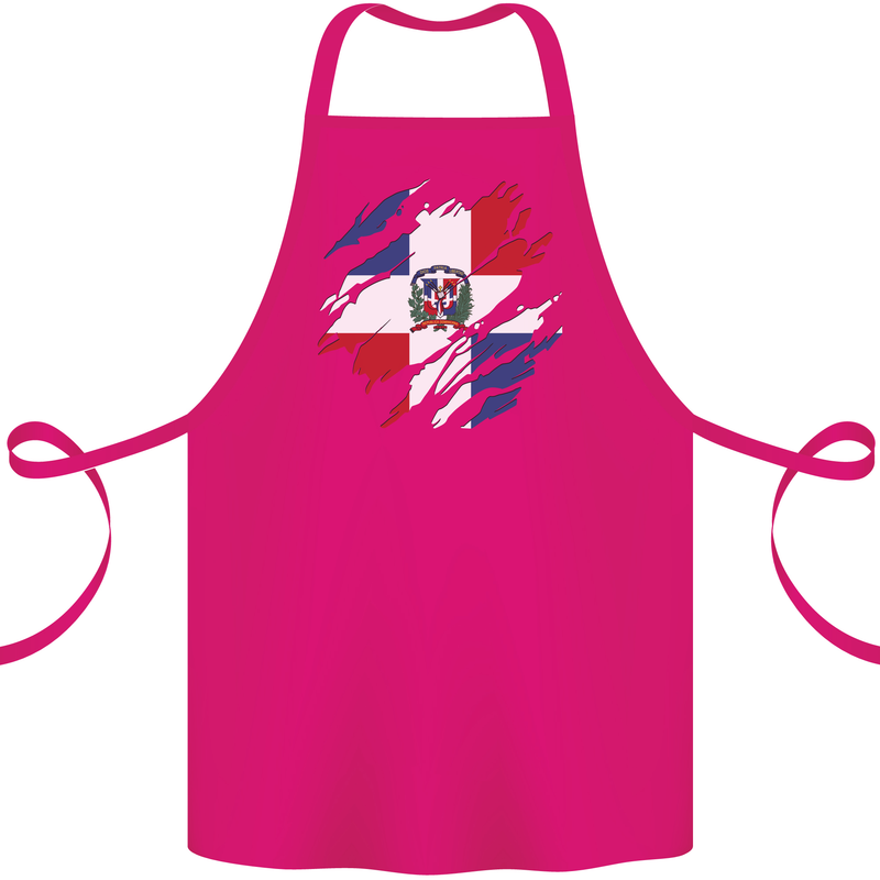 Torn Dominican Republic Flag Dominicanos Day Cotton Apron 100% Organic Pink