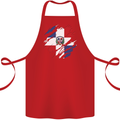 Torn Dominican Republic Flag Dominicanos Day Cotton Apron 100% Organic Red