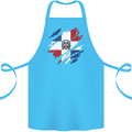 Torn Dominican Republic Flag Dominicanos Day Cotton Apron 100% Organic Turquoise