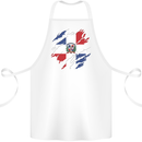 Torn Dominican Republic Flag Dominicanos Day Cotton Apron 100% Organic White