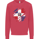 Torn Dominican Republic Flag Dominicanos Day Kids Sweatshirt Jumper Heliconia