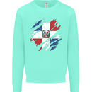 Torn Dominican Republic Flag Dominicanos Day Kids Sweatshirt Jumper Peppermint