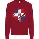 Torn Dominican Republic Flag Dominicanos Day Kids Sweatshirt Jumper Red
