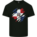 Torn Dominican Republic Flag Dominicanos Day Kids T-Shirt Childrens Black