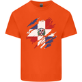 Torn Dominican Republic Flag Dominicanos Day Kids T-Shirt Childrens Orange