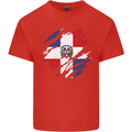 Torn Dominican Republic Flag Dominicanos Day Kids T-Shirt Childrens Red