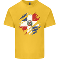 Torn Dominican Republic Flag Dominicanos Day Kids T-Shirt Childrens Yellow