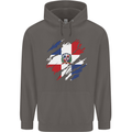 Torn Dominican Republic Flag Dominicanos Day Mens 80% Cotton Hoodie Charcoal