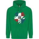 Torn Dominican Republic Flag Dominicanos Day Mens 80% Cotton Hoodie Irish Green
