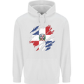 Torn Dominican Republic Flag Dominicanos Day Mens 80% Cotton Hoodie White