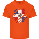 Torn Dominican Republic Flag Dominicanos Day Mens Cotton T-Shirt Tee Top Orange