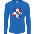 Torn Dominican Republic Flag Dominicanos Day Mens Long Sleeve T-Shirt Royal Blue