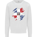 Torn Dominican Republic Flag Dominicanos Day Mens Sweatshirt Jumper White