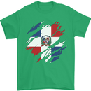 Torn Dominican Republic Flag Dominicanos Day Mens T-Shirt 100% Cotton Irish Green