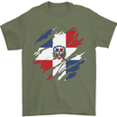 Torn Dominican Republic Flag Dominicanos Day Mens T-Shirt 100% Cotton Military Green