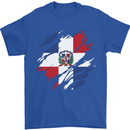 Torn Dominican Republic Flag Dominicanos Day Mens T-Shirt 100% Cotton Royal Blue