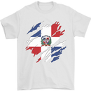 Torn Dominican Republic Flag Dominicanos Day Mens T-Shirt 100% Cotton White