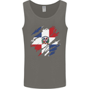 Torn Dominican Republic Flag Dominicanos Day Mens Vest Tank Top Charcoal