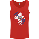 Torn Dominican Republic Flag Dominicanos Day Mens Vest Tank Top Red
