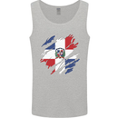 Torn Dominican Republic Flag Dominicanos Day Mens Vest Tank Top Sports Grey