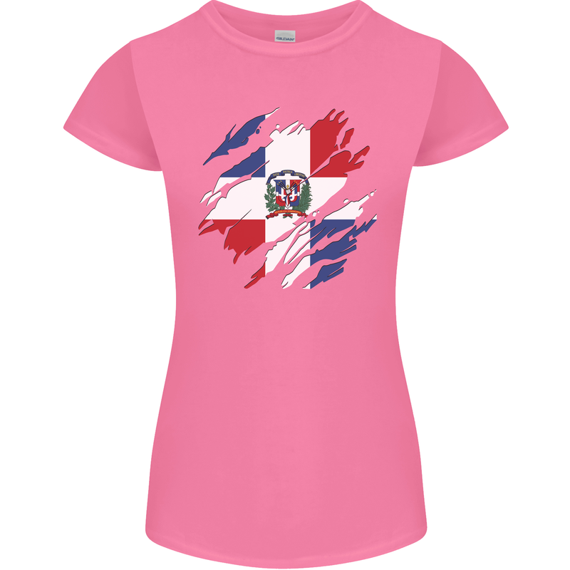 Torn Dominican Republic Flag Dominicanos Day Womens Petite Cut T-Shirt Azalea