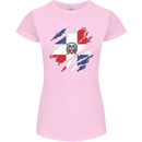 Torn Dominican Republic Flag Dominicanos Day Womens Petite Cut T-Shirt Light Pink
