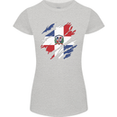 Torn Dominican Republic Flag Dominicanos Day Womens Petite Cut T-Shirt Sports Grey