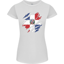 Torn Dominican Republic Flag Dominicanos Day Womens Petite Cut T-Shirt White
