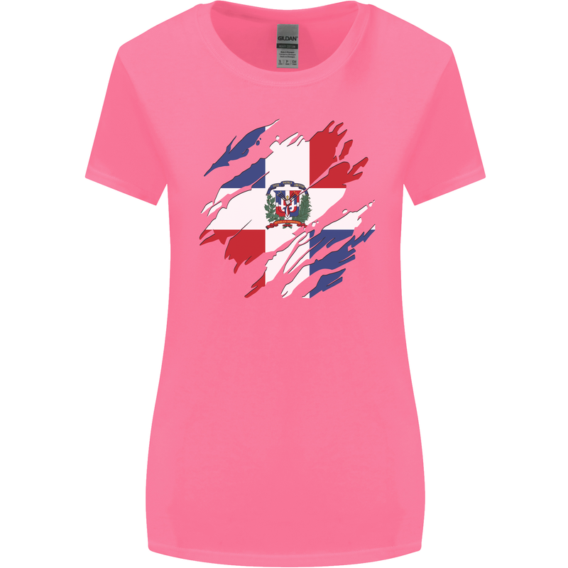 Torn Dominican Republic Flag Dominicanos Day Womens Wider Cut T-Shirt Azalea